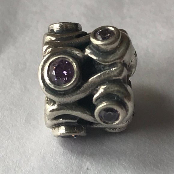PANDORA Light Purple Stone Ocean Wave Charm - Picture 4 of 4